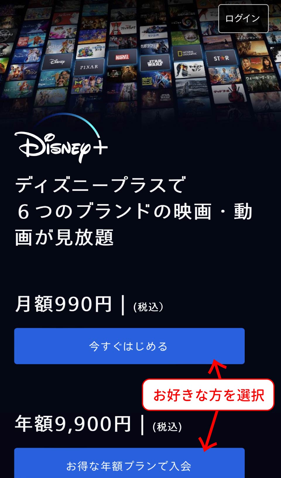 Disney＋登録手順